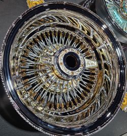 Custom Chrome And Gold Engraved Wheels