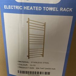 Bergoto Electric Heated Towel Rack | Gold Stainless Steel | Open Box