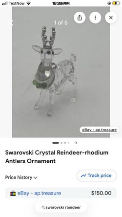 Swarovski Crystal Reindeer Rhodium Antlers Ornament