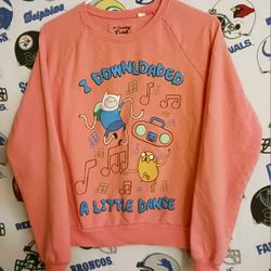 14T Youth Large Adult XS 2012 Cartoon Network Adventure Time Crewneck Sweater Sweatshirt 