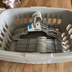 Laundry Baskets And Hangers. 