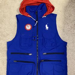 New Mens RALPH LAUREN 2020 Olympics Royal Blue Polo Vest Ret. $398 Sz Small