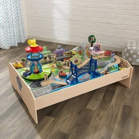 KidKraft PAW Patrol Adventure Bay Wooden Play Table with Rotating Lookout Tower, 73 Pieces Multi - 43.31" x 31.06" x 27.72"