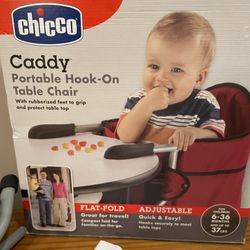 New Chicco Caddy Clip On Portable High Chair In Red