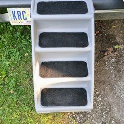 HomGarden 4 Step Non-Slip Pet Stairs Foldable Steps for Small Dog W/Washable Carpets,Gray