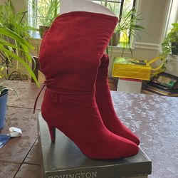 Covington Red High Leg Boots