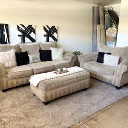 Sofa Love Seat Ottoman Set 