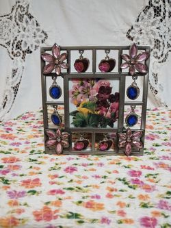 Silver Picture Frame  Designed With Charms 