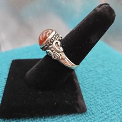 Estate 12Carat Amber Ring, 925, size 8