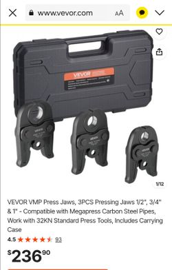 VEVOR VMP Press Jaws Set 3-Piece with Case