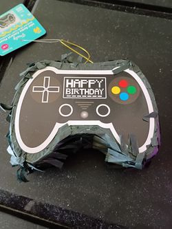 Game controller mini pinata with white border