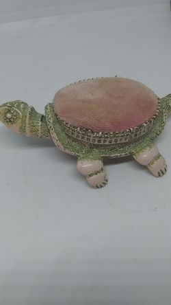 VINTAGE CAST IRON TURTLE PIN CUSHION