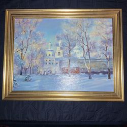 Oil On Canvas Original. “Winters Day”. 18.5” x 1.5” x 14.5”