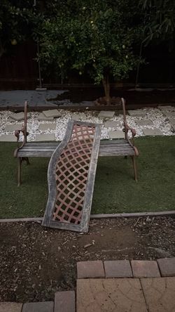 Free solid steel vintage bench.