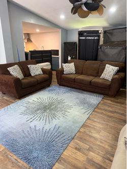2 piece brown couches