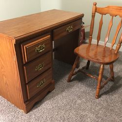 Wooden Desk And Chair