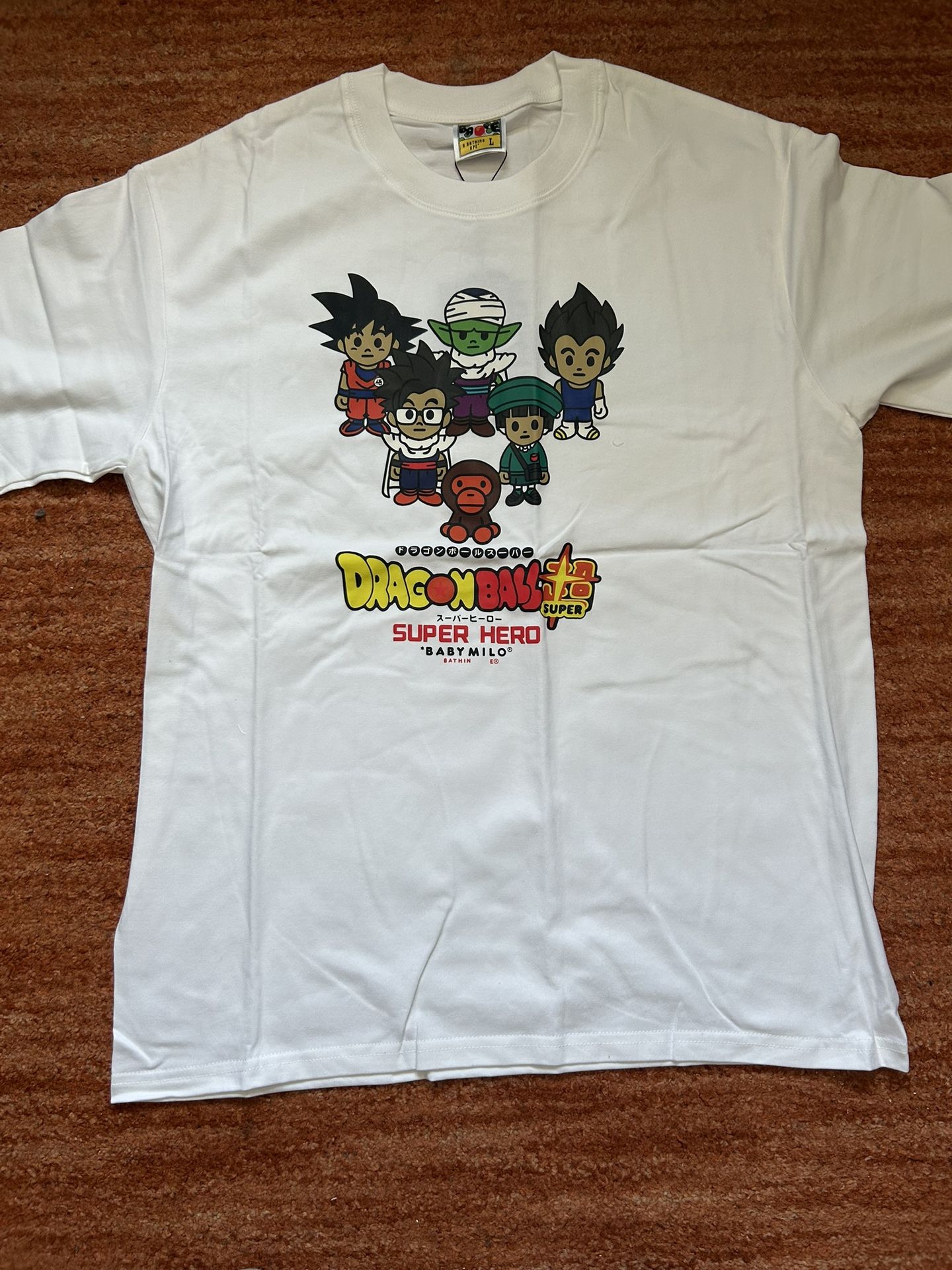 white bape dragon ball tee