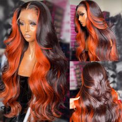 Transparent Ginger Orange Lace Wig