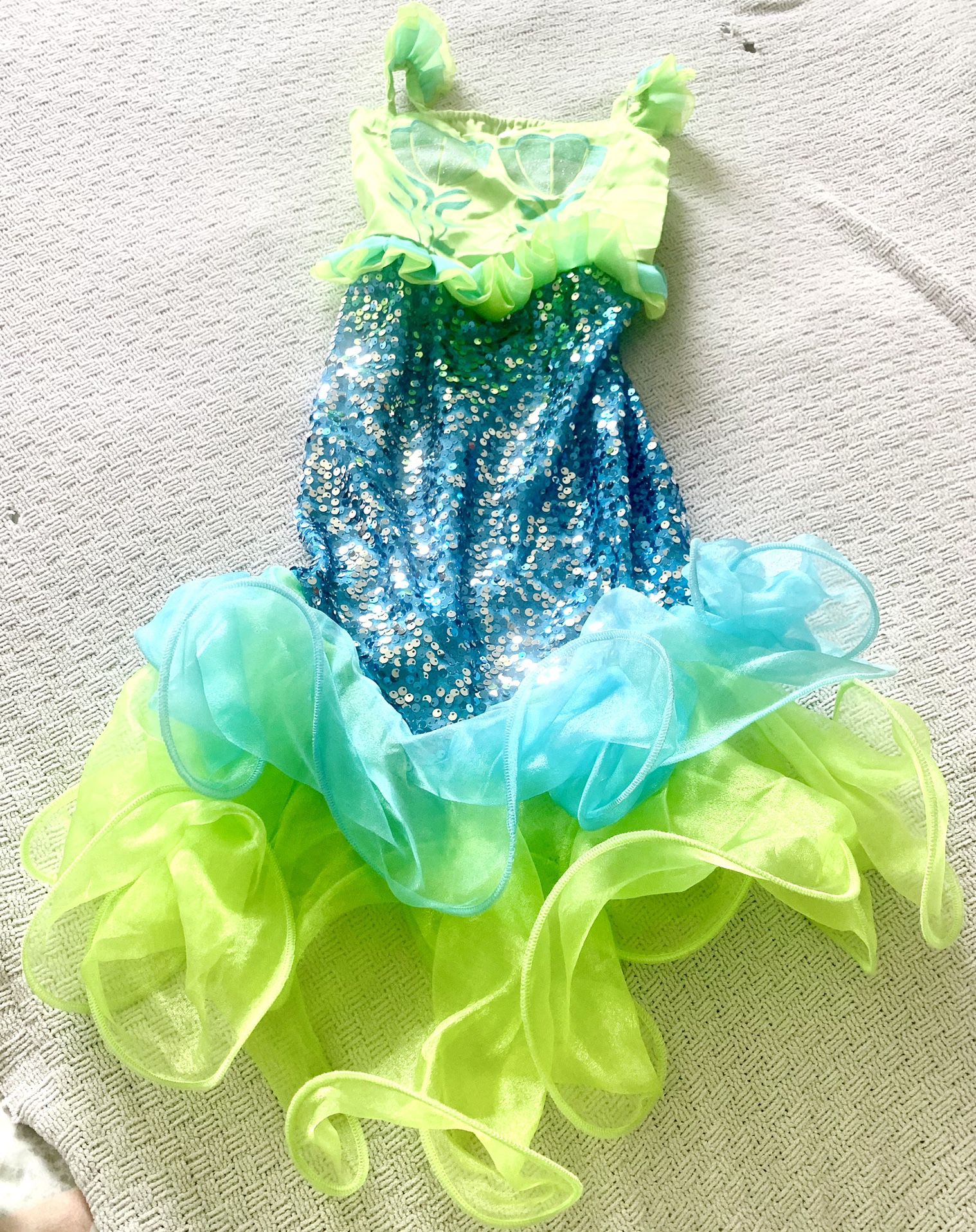 Wishcraft Blue Green Sequin Mermaid Dress Dance Costume Size 4 Costume Dress Up