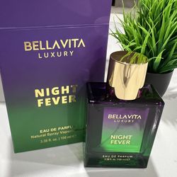 BELLAVITA Night Fever  Long Lasting Eau De Parfum 100ml Perfume for Man and Woman  with Bergamot Mandarin, Peach, Musk & Vanilla Fruity Premium Unisex