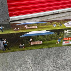 Brand new Ozark Trail 14' x 14' Instant Lighted Canopy for Camping - Blue, Gray