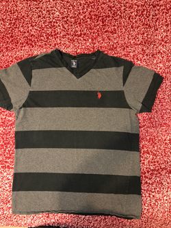 U.S. Polo Assn. Men’s Striped V-Neck Short Sleeve T-Shirt (Size Medium)
