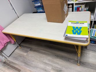 Classroom Activity Table with Yellow Metal Legs