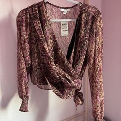 Medium Snake Print wrap shirt