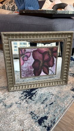 Purple flower mirror wall art