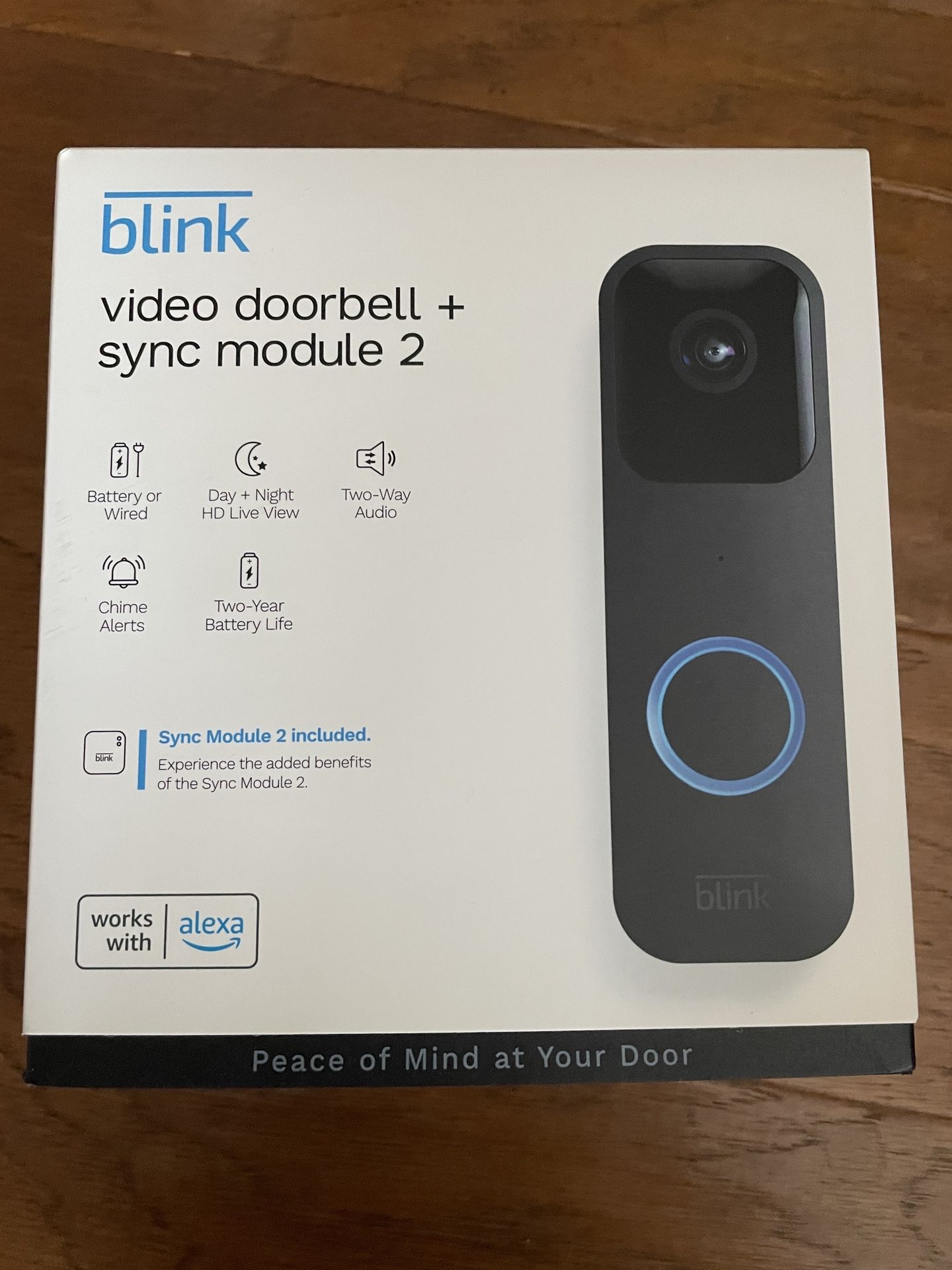 Blink Door Bell Video Camera W/ Motion Alert Two Way Audio Alexa enabled 