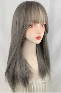 Blondeish Grey Long Wig