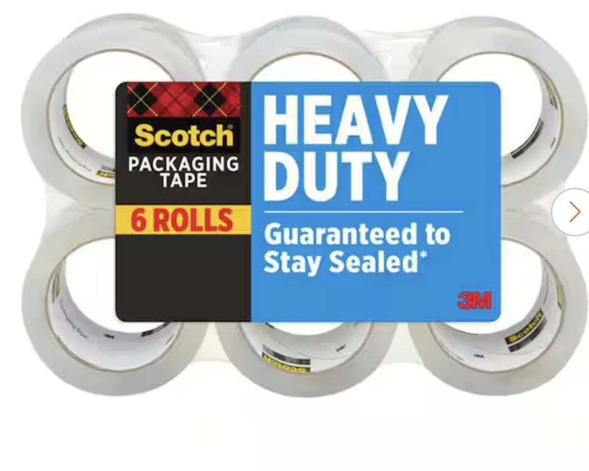 Scotch Heavy duty packaging tape (6 rolls) - Unopened pack