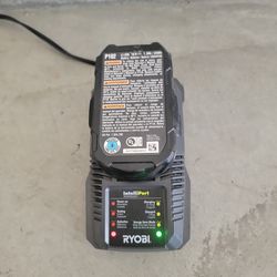 RYOBI lithium 18v battery and charger