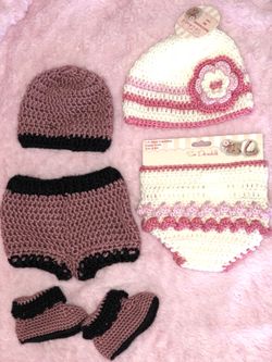 Never used Newborn hand crocheted sets