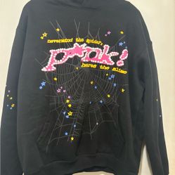 Sp5der Hoodie BLACK P*NK 