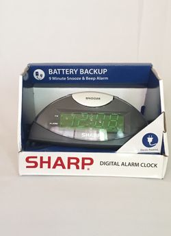 New SHARP DIGITAL ALARM CLOCK 7” Green Display
