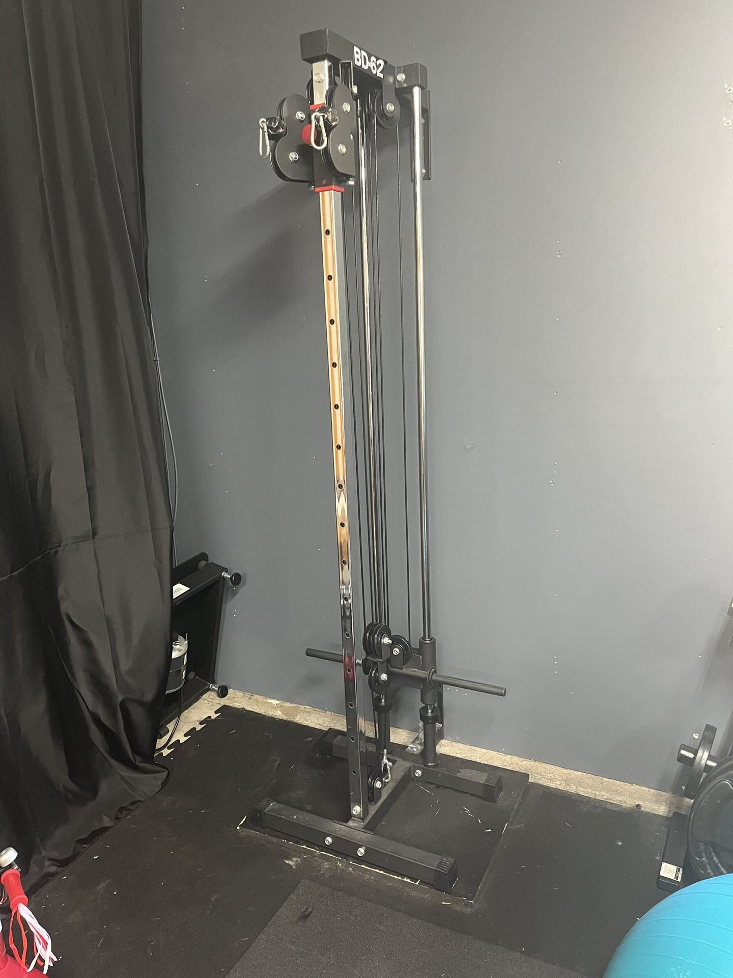 Valor Fitness BD-62 Wall Mounted Cable Machine with Adjustable Dual Pulley System Functional Home Gym Workout Equipment