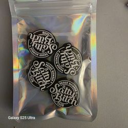 Silicone Focal Beads - White Salty Bitch Club - Total Of 4