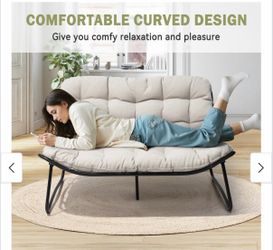 Double Papasan Chair Loveseat Conversation Cushioned Chair Seat for Indoor Outdoor