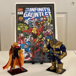Thanos & Adam Warlock 3.75" Action Figure With Comic Marvel Universe By Hasbro - Ship Only