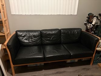Imported vintage danish midcentury leather couch