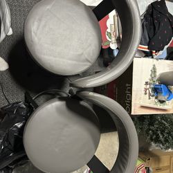 3 Ft Grey Leather Barstool X 2