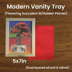 Handmade Modern Flower 5x7 Succulent Tray Decor 