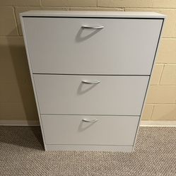 White Wooden Shoe Storage Cabinet