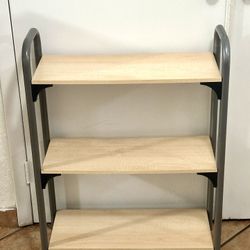 3 Tiered Wood shelf with Metal Frame