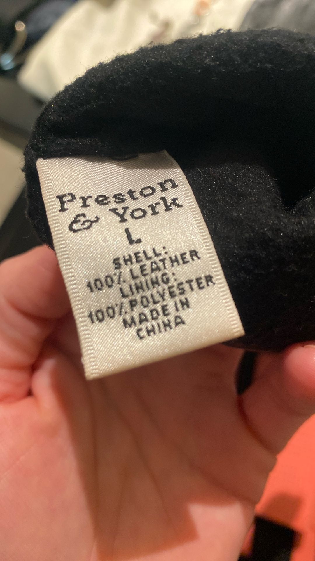 Preston And York Black Leather Gloves 