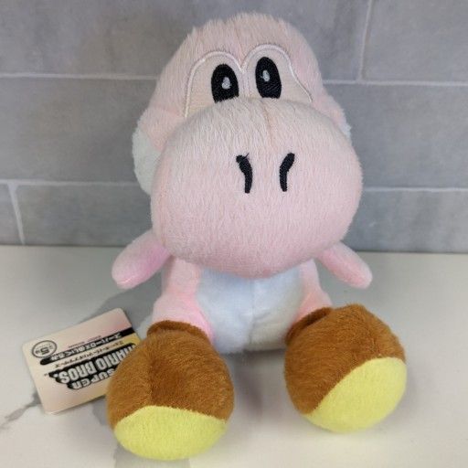 2007 New Super Mario Bros Light Pink Yoshi Plush