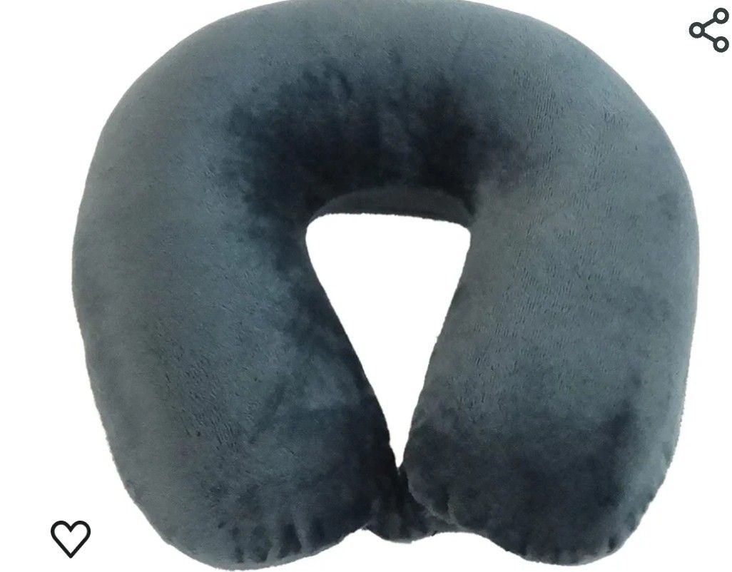 Adult Neck Pillow, Compact, Perfect for Plane or Car Travel, Charcoal

