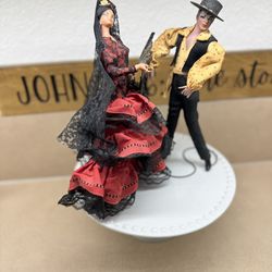 Vintage Marin Spain Chiclana Dancing Doll Flamenco Couple