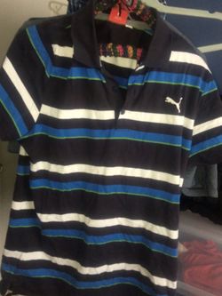 Vintage Puma Striped Polo M